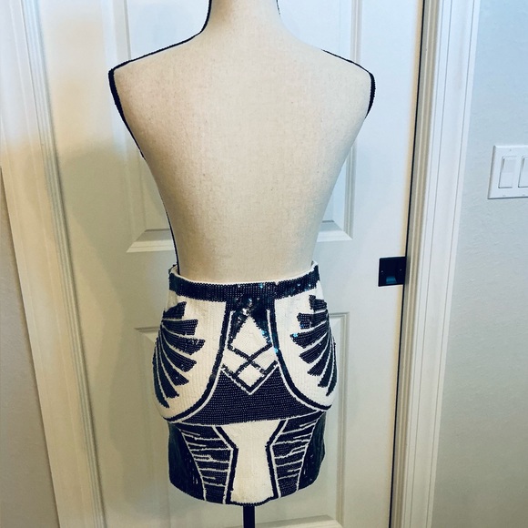 MORRISDAY the LABEL, Sequin Embellished Blue and White Skirt, Size 6, NWT - Picture 8 of 8